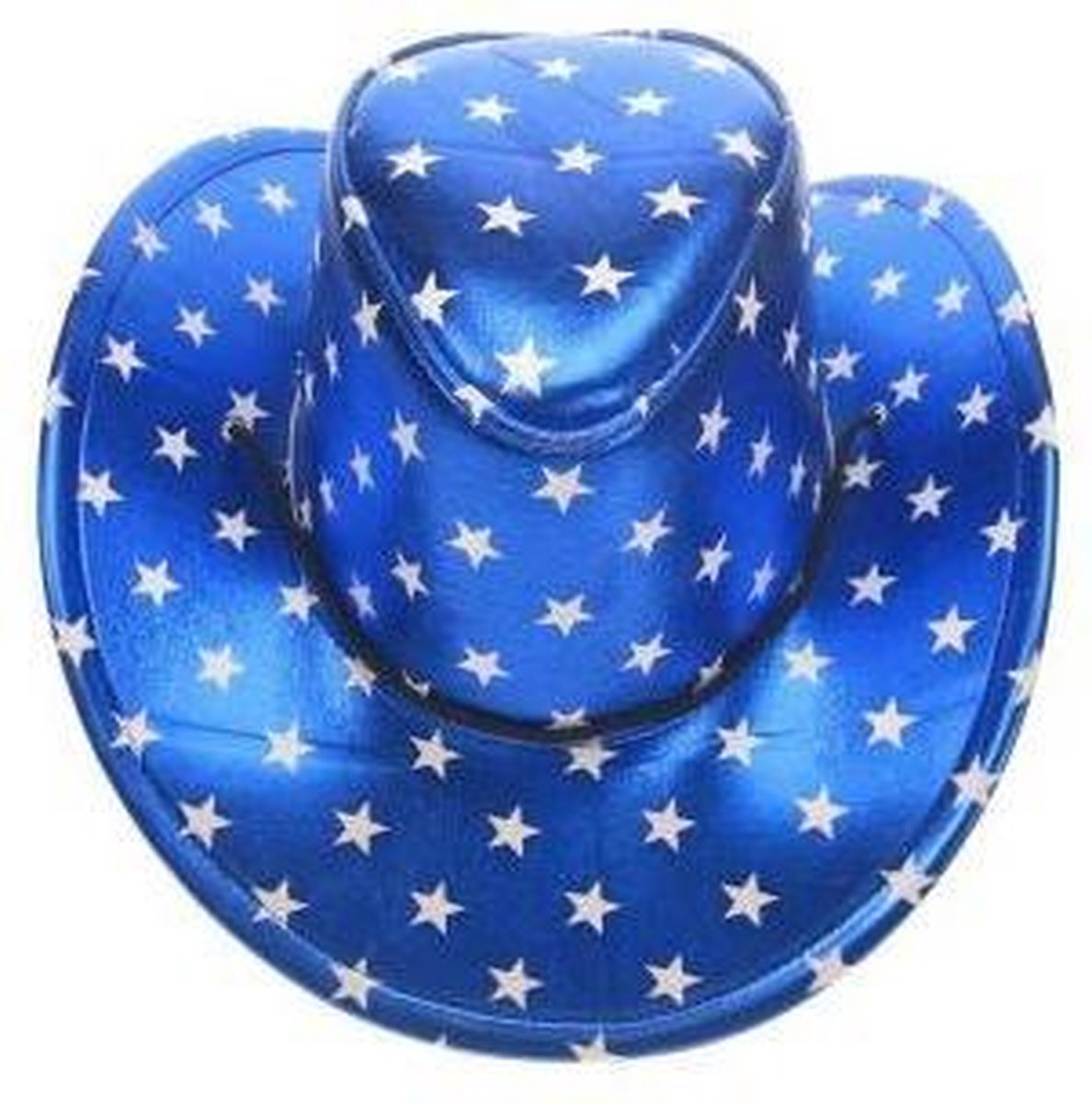 Landen Thema Kostuum | Stetson Hoed Metallic Blauw Met Sterren | False | Carnaval kostuum | Verkleedkleding